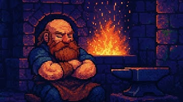 The Dwarf Is Tired After Working in a Forge... Get Some Rest With Him