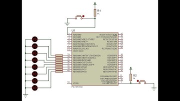 PUERTOS I/0 contador binario de 8 bits en Proteus utilizando un PIC18F4550