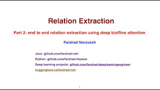 Part 2: end to end relation extraction using deep biaffine attentions