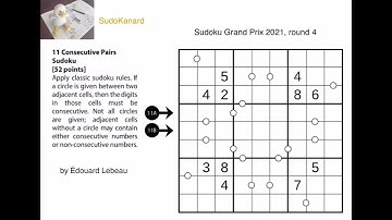 [Eng] Consecutive Pairs Sudoku, by Édouard Lebeau (Sudoku Grand Prix 2021, round 4, puzzle 11)