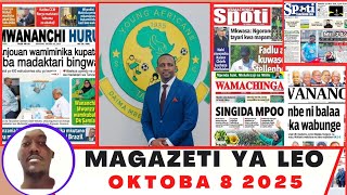 Magazeti ya leo Oktoba 8/2025 /ijumatano/magazeti ya michezo leo asubuhi/jumatano/yanga