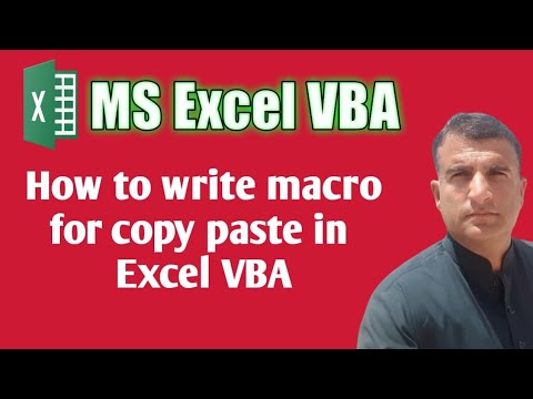 how to write macro for copy paste in excel vba - YouTube