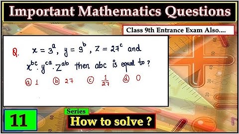 How to Solve ? Most Imp. Question For Entrance Exam.Class 9th entrance Exam.Mathematics Series:- 11