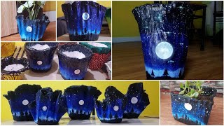 How to paint the midnight scenery on your pot