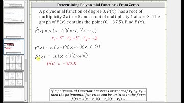 Find a Polynomial Function Given the Zeros, Multiplicity, and 0,a Degree 3