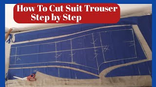 How To Cut Suit Trouser Step by Step #sewing #diy #fashion #latest #suit #suit