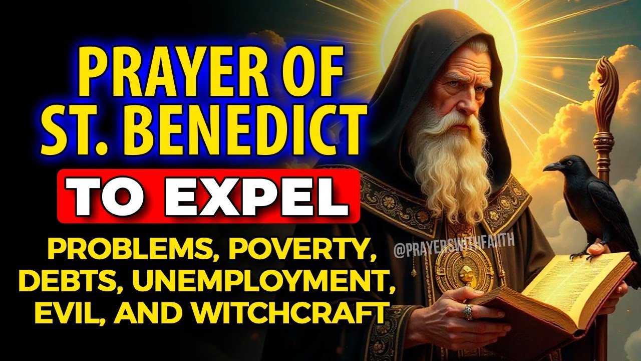 Молитва Святому Бенедикту об изгнании таких проблем, как бедность, долги, зло, зависть и колдовство.