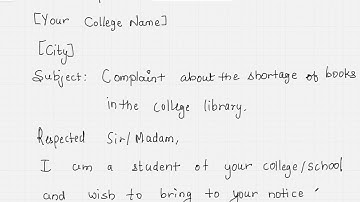 Letter to the principal of your college to complain against shortage of books in college library..