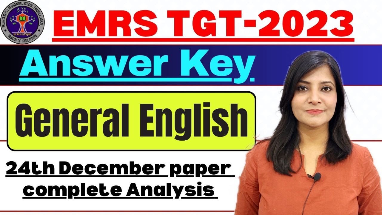 EMRS TGT ANSWER KEY || EMRS ENGLISH ANSWER KEY 2023 