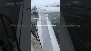 ⭕ Two killed as cargo plane skids off Hong Kong Runway 🥺 🇭🇰 #shorts #aviation #crash #boeing747