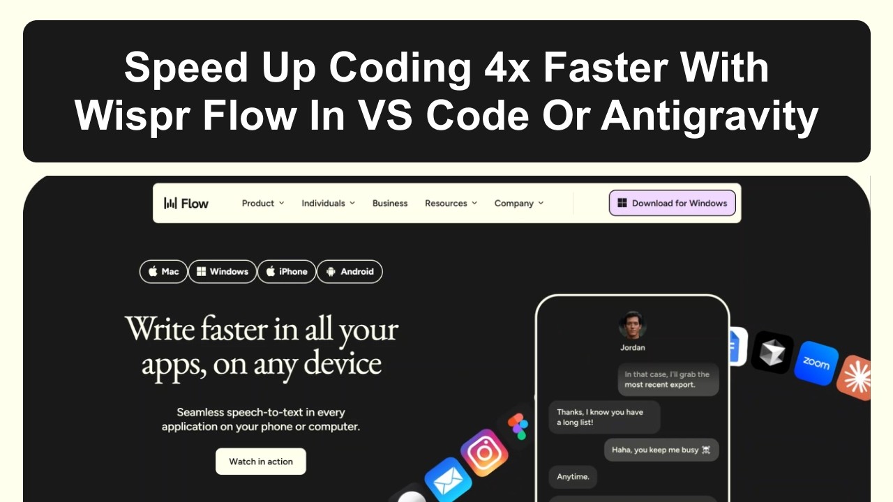 Speed Up Coding 4x Faster With Wispr Flow In VS Code Or Antigravity ...