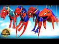 ALL Spider Dinosaurs Battle in JWE , Tyrannosaurus Rex vs Brachiosarus vs Mammoth