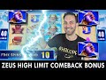 ⚡ THUNDERING Comeback BONUS on ⚡ZEUS High Limit