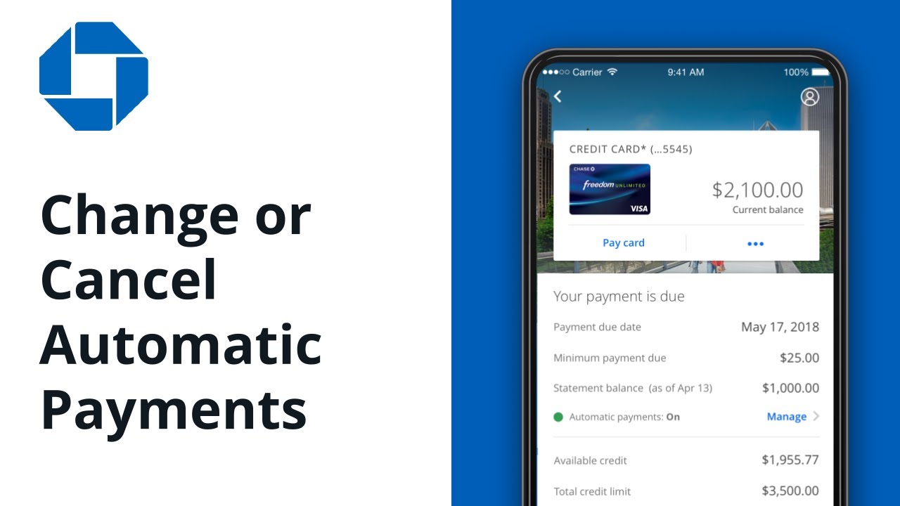 auto payment to atm คือ  2022 New  How to Change/Cancel Credit Card Automatic Payments | Chase Mobile® app