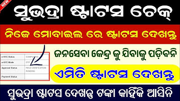 Subhadra Yojana Application Status Check Online // Subhadra Yojana Status Check By Aadhar Number