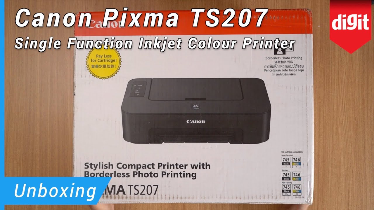 Canon Pixma TS207 Single Function Inkjet Printer Unboxing YouTube