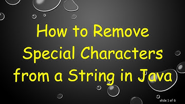 How to Remove Special Characters from a String in Java