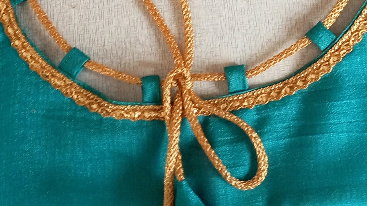 easy Dori Loop blouse back design cutting& stitching/ सुंदर व आसान डोरी ...