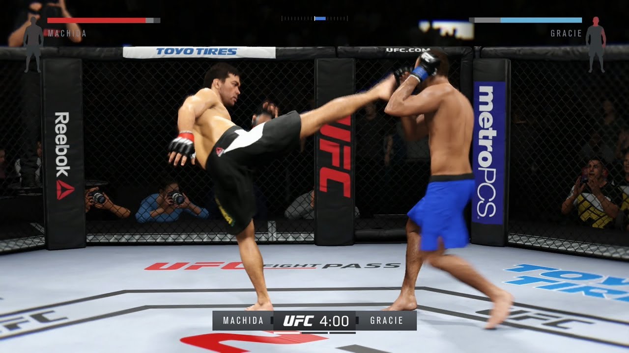 Lyoto Machida vs. Royce Gracie Crane Kick (EA sports UFC 2 ) KO
