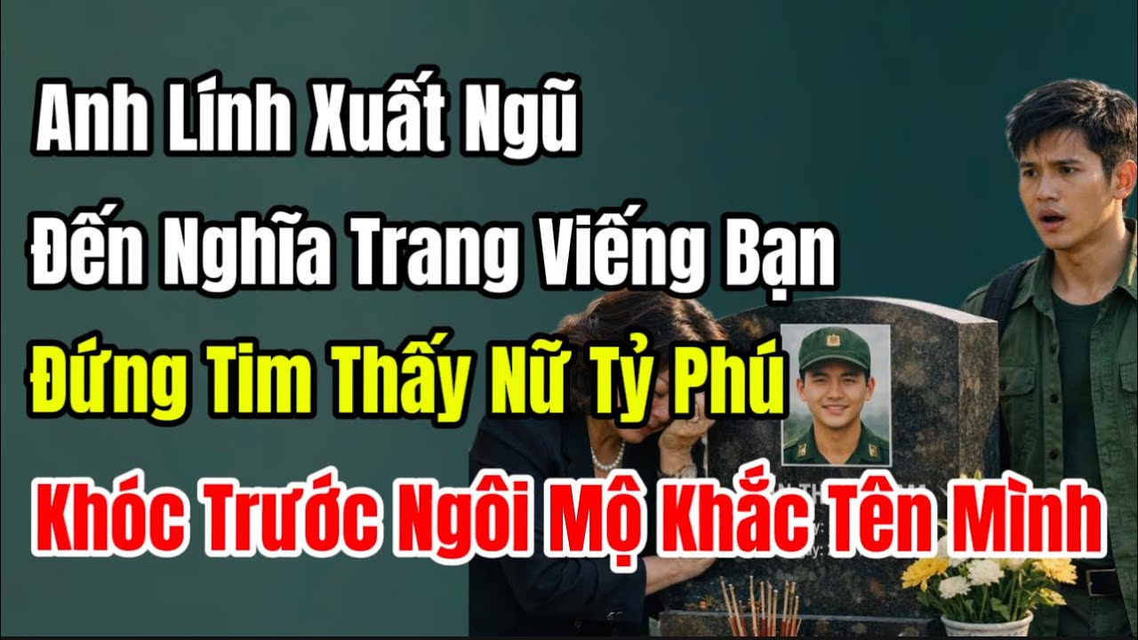 Anh Lính Xuất Ngũ Đến Nghĩa Trang Viếng Bạn, Đứng Tim Thấy Nữ Tỷ Phú Khóc Trước Ngôi Mộ KhắcTênMình