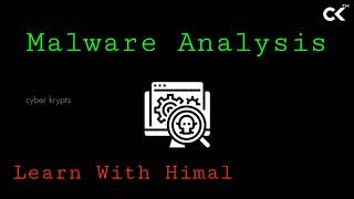 Malware Analysis Introduction Tamil |Ep 1| cyberkrypts