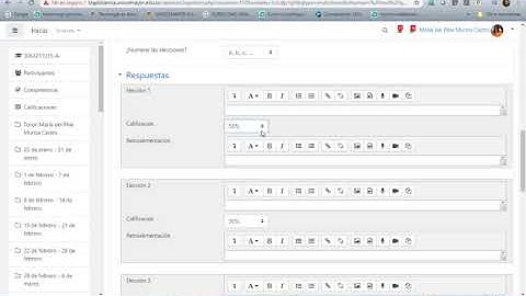 Cuestionario en moodle: Pregunta de selecciòn múltiple.