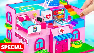 DIY Miniature Cardboard House Compilation  Make Pink Miniature Hospital, Doctor Set use Cardboard