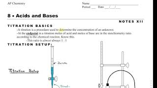 AP Chemistry Notes 8.12- Titration Basics