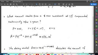 Sec 4 2 Exponential Functions   Applications