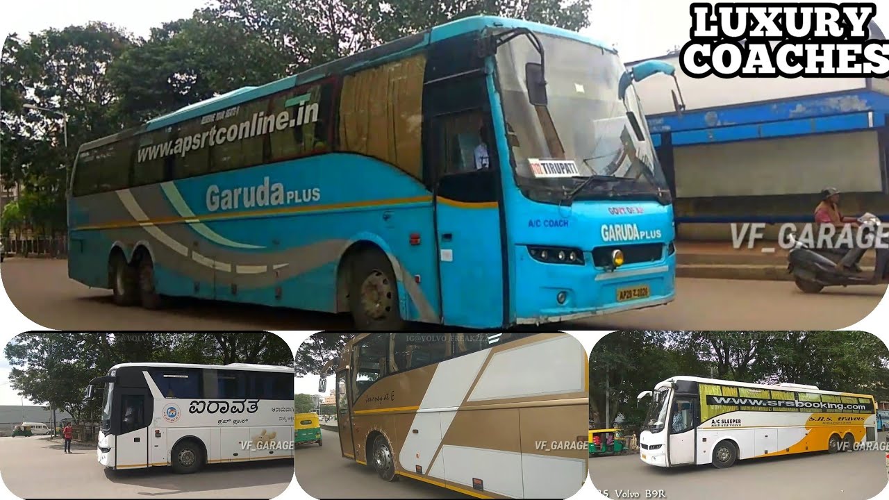 Compilation of luxury coaches arriving and departing Bengaluru city