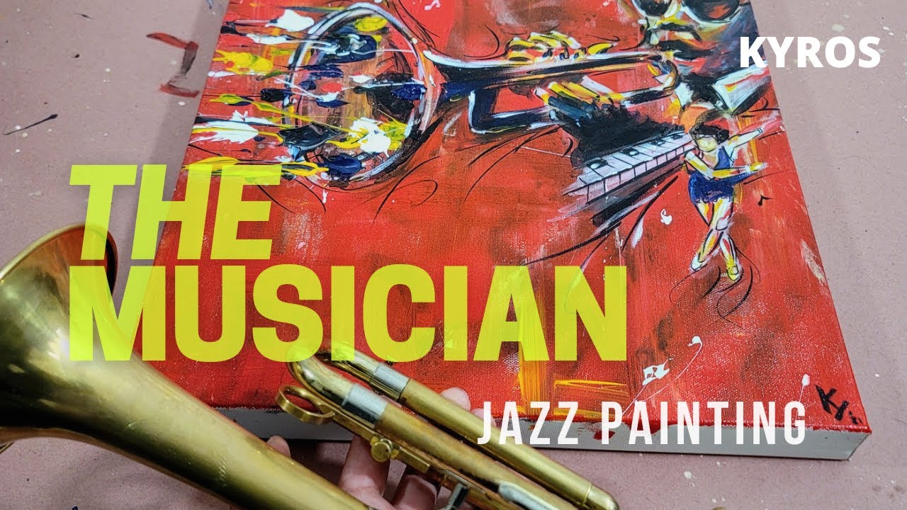 The Musician - Abstract painting of a Jazz player - 2021