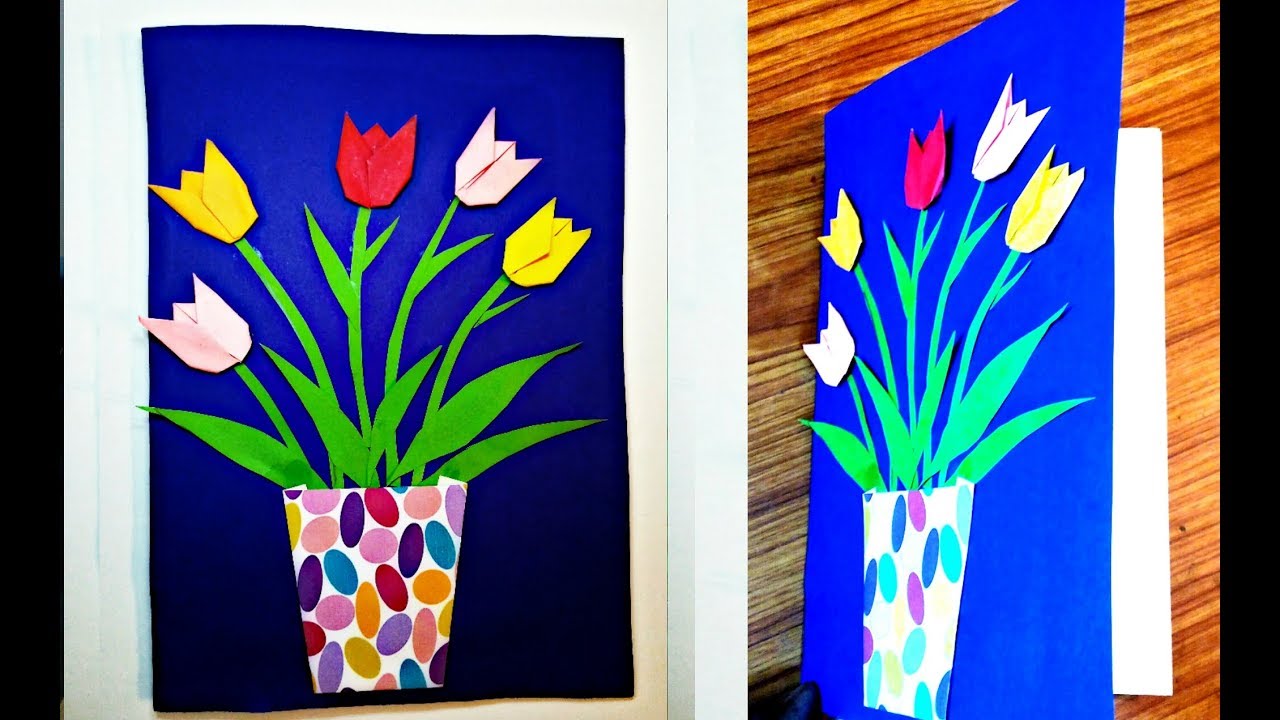 DIY Flower bouquet birthday CardPaper CraftsHandmade Craft