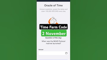 Time Farm : Question of the Day | Oracle of Time | 2 November Time Farm Daily Question | #timefarm