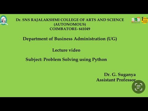 Recursive function| Problem solving using Python| SNS Institutions 