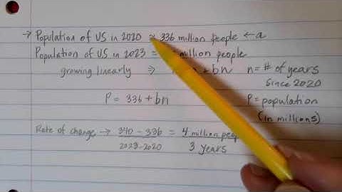 Linear Growth Model when Rate of Change is NOT Known (population example)