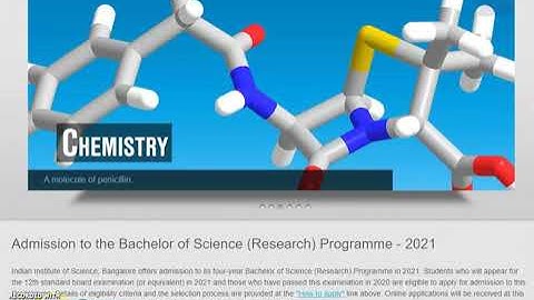 IISc Bangalore BS Admissions 2021-22 Announcement | Indian Institute of Science