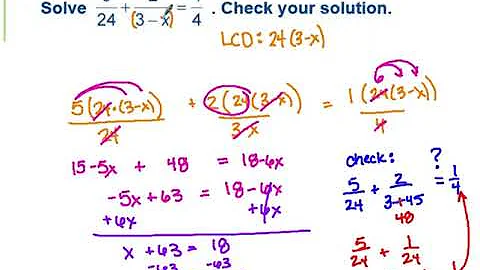 Lesson 7.6 Solving Rational Equations