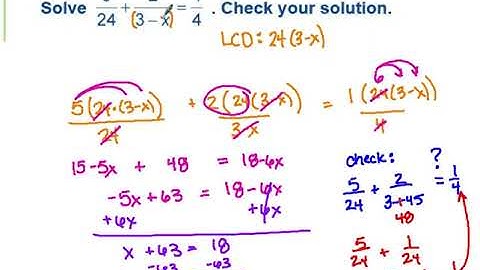 Lesson 7.6 Solving Rational Equations