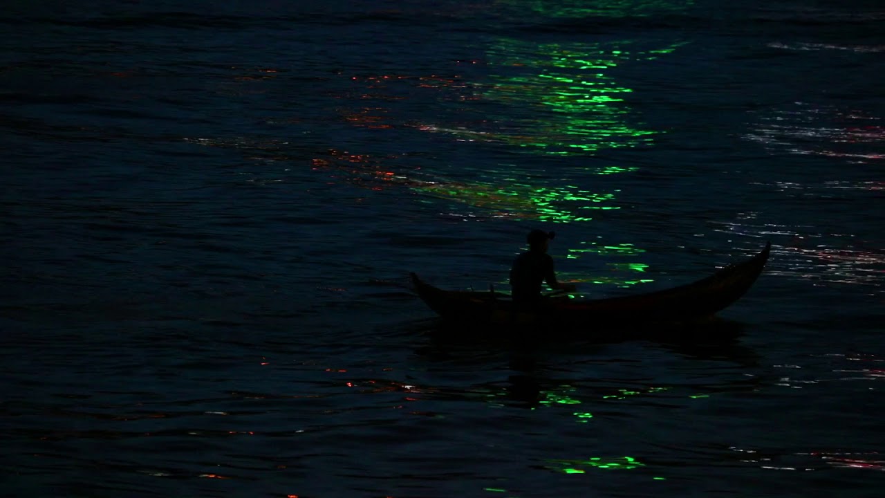 Canon 5DS Low Light Video Quality Fisherman And Fishing Boat Colorful Night Scene HD