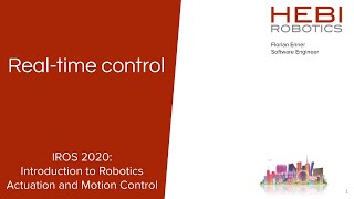 7. Real Time Control (IROS 2020 Tutorial Series)