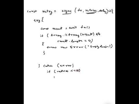 JavaScript Interview Question | Retry Function Explained