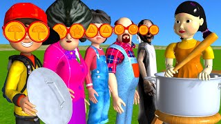 Scary Teacher 3D vs Squid Game Glasses Honeycomb Candy Shapes and Flying Pot Lid 5 Times Challenge by Scary Teacher Family 712,165 views 2 months ago 31 minutes
