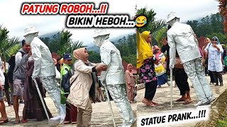 PATUNG ROBOH BIKIN HEBOH 😂 HUMAN STATUE PRANK !! LELUCON PATUNG HIDUP