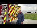 Red Oak F. D. New 110 Foot Aerial Truck, and Pierce Aerial Technician Paul Roovers