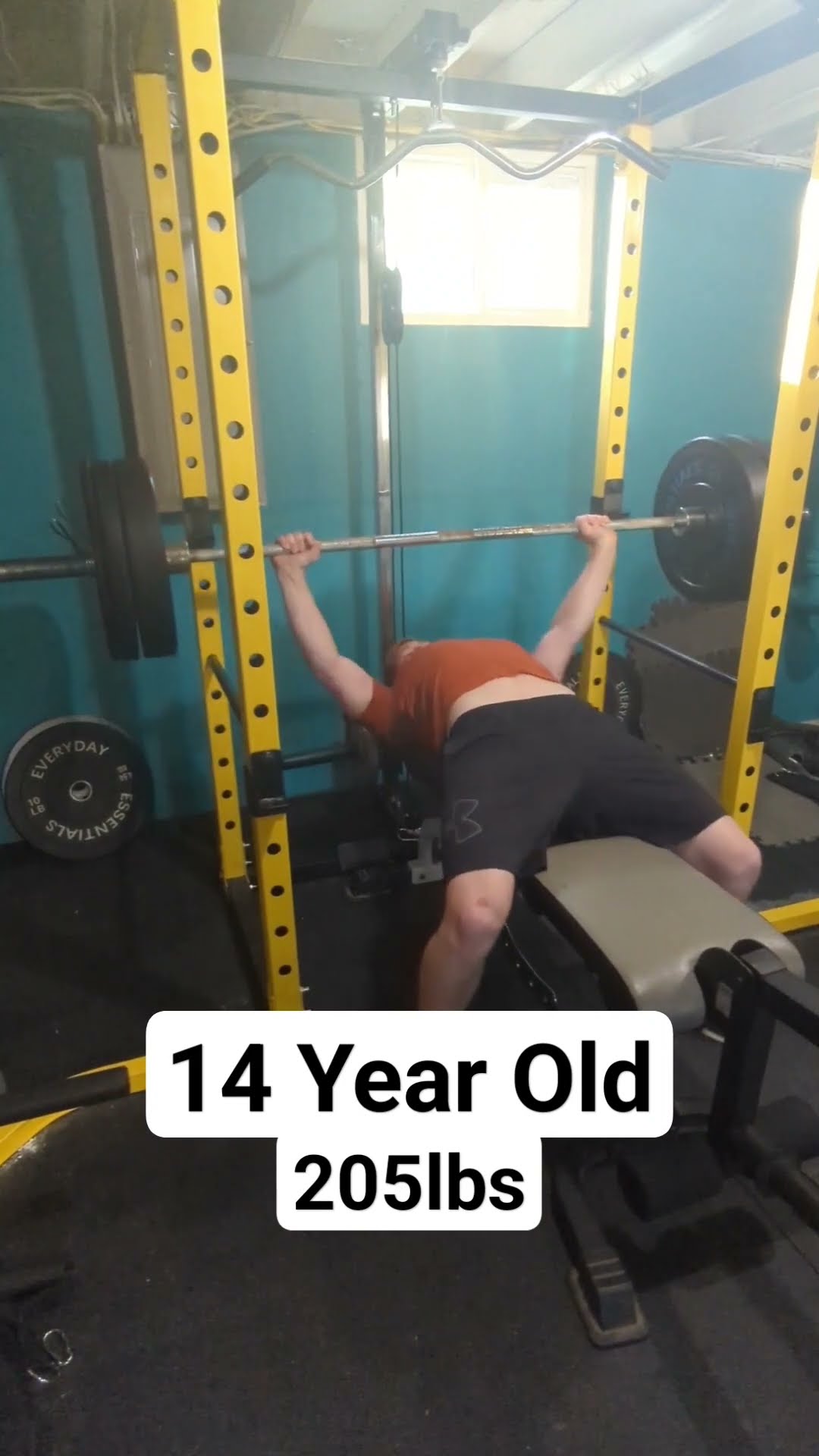 14 Year Old Bench Press 205 For 10 Reps weightlifting benchpress 14 Year Old Bench Press 205 For 10 Reps weightlifting benchpress