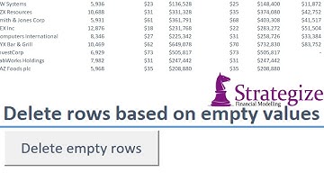 Deleting rows based on a cell value (update)