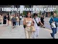 London Sunset Walk - July 2021 | Walking Central London on Friday Evening | 4K