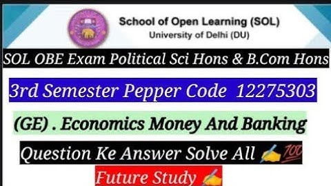 Q.2 (A,B)  ka Answer Economics money and banking paper code 12275303 B.Com and political sci Hons