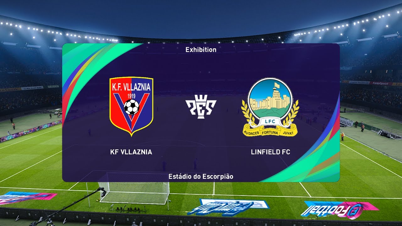 KF Vllaznia vs Linfield FC (20/07/2023) UEFA Europa Conference League PES 2021