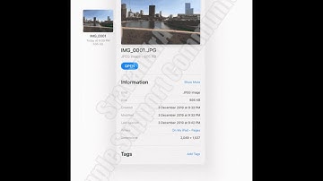 See MetaData of Photos EXIF using Files app on an iPhone